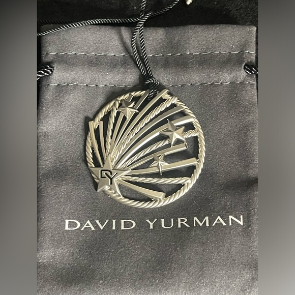 Authentic David Yurman Silver Ornaments On Embellished Cord w/ DY Pouch - Picture 3 of 6